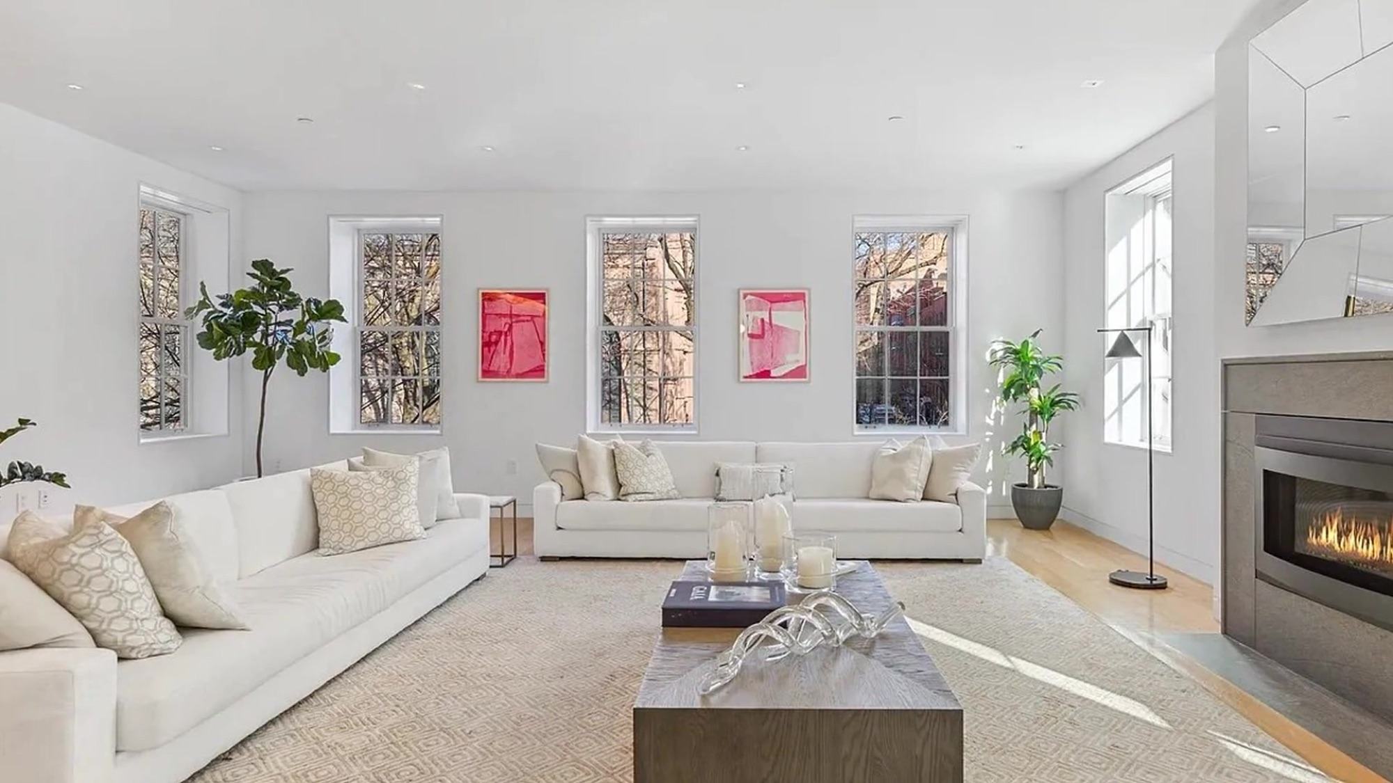 A staged West Village living room